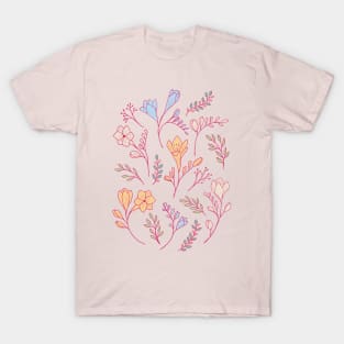 Cute delicate freesia flowers in pink T-Shirt